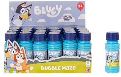 Bluey Bubble Maze 59ml Bubble Solution Bottle 24 Pack | Bubble Solution For Children | Party Bag Fillers For Kids | Mini Bubbles & Mini Games For Parties | Ages 3+