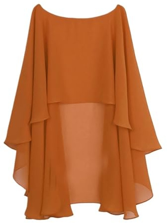 ZWCSHUU Chal Boda Capas de Boda Suaves for Mujer, Chaqueta de Boda, Chal Largo Nupcial y envolturas, Cubierta de Boda de Noche(Orange)