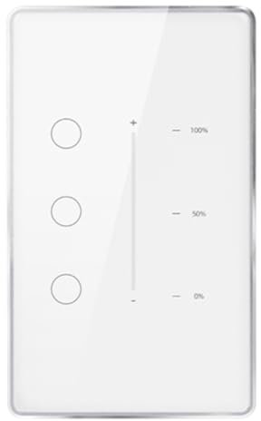 Cpolebev Tuya Zigbee 3 Gang Dimmer Light Switch Tuya/Smart Life APP Remote Control US EU Standard Switch Percentage Control(B)