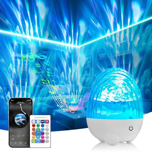 Galaxy Projector with Bluetooth Speaker, 2200mAh Northern Lights Projector, 13 Colors Sensory Light Aurora Projector, 6 Brightness Remote Timer Night Light for Christmas, Birthdays, Valentine's Day