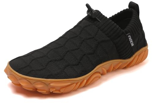 MCRONJI Barefoot Water Shoes, Minimalist Running Sneakers, Beach Outdoor Shoes, Men and Women Black