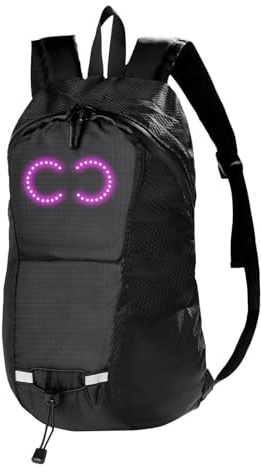 LED-ryggsäck - resor bärbar datorryggsäck för ljusa mönster | PAPOPP PAPOPP paket med LED-display | Cykelryggsäcken med stor kapacitet för camping utomhus resor cykelsport p