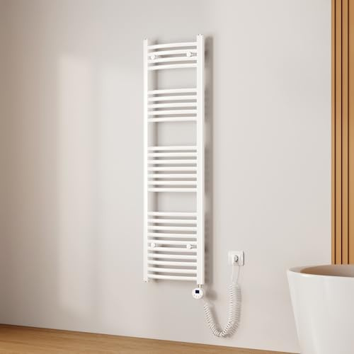 EMKE Secatoallas Eléctrico con WiFi Termostato,140 x 40 cm, Blanco | Radiador Toallero Eléctrico para Baño, 500 vatios,Toallero Electrico Baño