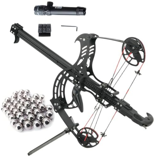 45-60lbs Adjustable Compound Bow Set, Right Handed Dual-Use Archery & Steel Ball Hunting Bow with Ball Bearing System for Adults