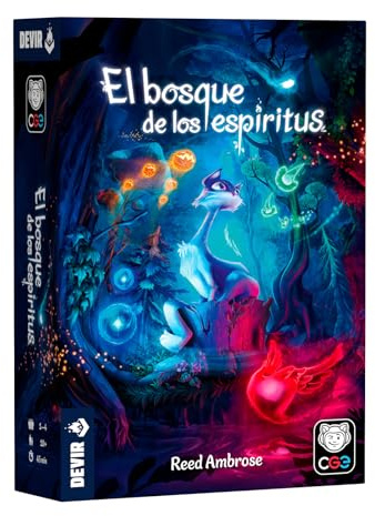 Devir - El Bosque de los Espíritus, Juego de Mesa de Estrategia, fantasía y Bosque mágico, colocación de losetas, Modo Solitario y multijugador 1-4 Jugadores, +10 años, Versión Española (BGBOESSP)