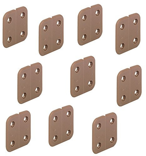 Gedotec Aufschraubscharnier braun Kunststoff-Scharnier gelenklos | Möbelscharnier 40 x 40 mm | Boot & Caravan-Scharnier aus widerstandsfähiges Polypropylen | 10 Stück - Türscharnier für Wohnwagen