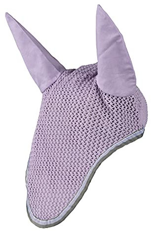 HORZE Adepto Cotton Crochet Insect and Fly Protection Horse Ear Net with Cotton Ear Covers - Languid Lavender Purple - Horse
