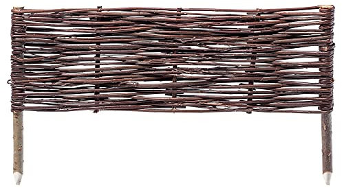 KADAX Palisade de sauce, valla de mimbre natural, valla de mimbre hecha a mano, valla de jardín para delimitación y parterres, borde de césped (1 unidad de 60 x 20 cm)
