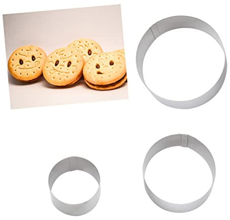 IMIKEYA 3pcs Stainless Steel Circle Shape Cookie Cutter Baking Mold Cookie Mold Biscuit Cutter Cake Decoration Tool for Baking