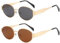 Dollger Retro Oval Polarisiert Sonnenbrille Damen Herren Metal Trendy Classic Mode-Sonnenbrillen UV400 Schutz,Gold+Braun