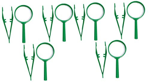 VICASKY 6 Sätze Beobachtungsspielzeug für Kinder Bruchsichere Lupe Hobby Beobachtungslupe Käferlupen für Kinder Kinderlupen Vergrößerungslinse Kinderpinzette Beobachtungsset für Kinder