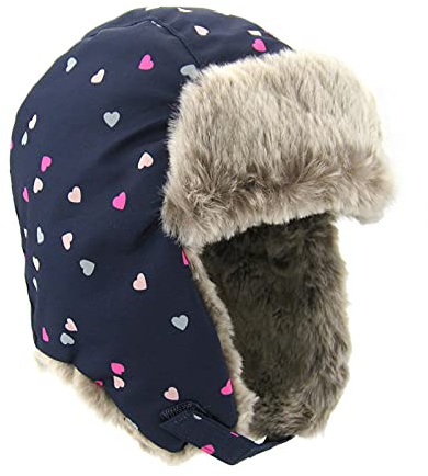 Bonnet Hiver pour Bébé Enfants, Chapka Chapeau d'hiver Chaud en Fausse Fourrure, Bonnet Aviateur Russe avec Earflap Trapper Hat Casquette Ski pour Garçons Fille (FR/ES, Numérique, 51, 53, Bleu)