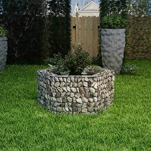 ShGaxin Arriate, Mesa De Cultivo, Huerto Domestico, Cultivo De Plantas Aromaticas, Arriate De Jardín, Hexagonal de gaviones 100x90x50 cm