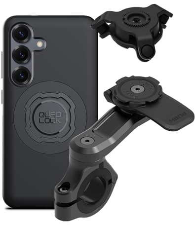 Quad Lock Telefonfäste för Motorcykelstyre PRO med Vibrationsdämpare och MAG-fodral för Galaxy S25