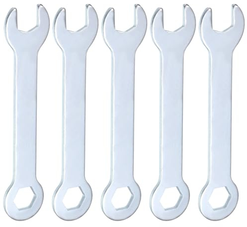 QUARKZMAN 5pcs Chiave Doppia Aperta Sottile 10mm x 10mm Metrica Super Sottile Testa Piatta Piccola Chiave Aperta Zincata per Riparazioni Auto Montaggio Mobili