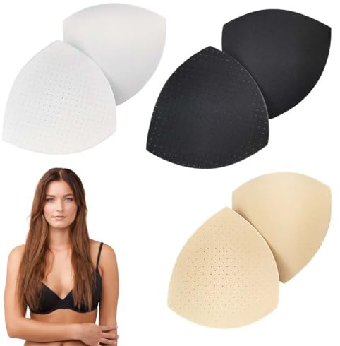 3 Paires Coussinets de Soutien-Gorge Amovibles Respirants Inserts de Soutien-Gorge de Triangle, coussinets soutien-gorge et volumateurs, coussinet soutien gorge, coque soutien gorge