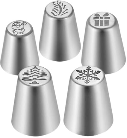 Boquillas Para Decoración De Pasteles 5 Piezas,Juego De Boquillas Rusas - Utensilios Y Herramientas Para Repostería Y Cocina
