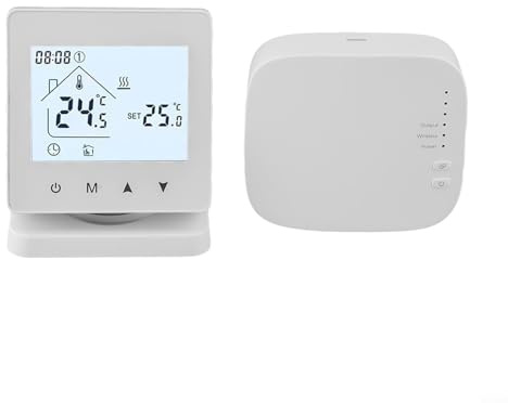 Smart termostat lämplig för gaspannor och inkluderar en mottagare smart trådlös termostat vattenuppvärmning väggmonterad panntermostat (ingen WIFI)