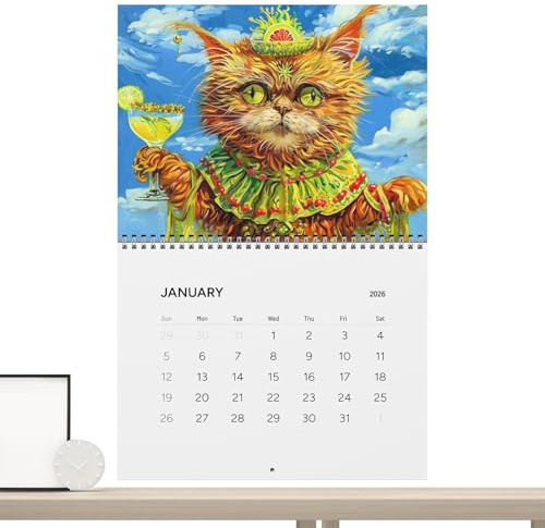 Rolig Kalender 2026 Tjockt Papper Med Datumrutor