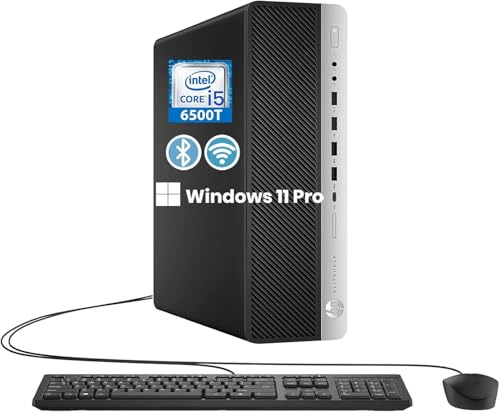 HP Elitedesk 800 G3 SFF PC Desktop PC Computer, Core i5-6500 Processor, 16GB RAM, 512GB SSD, Qwerty Keyboard, USB WiFi+BT, Windows 11 Pro (Renewed)