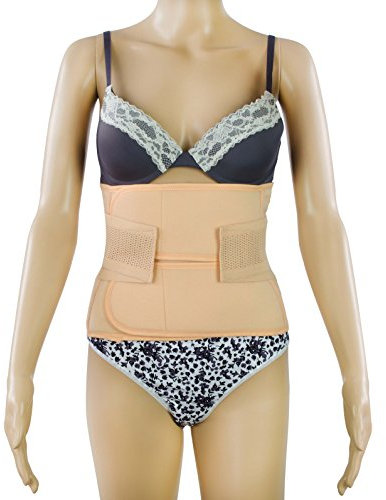 Grinscard Postnatal Bauchgurt für einen flachen Bauch nach der Geburt - Atmungsaktiv - Größe L - Abdominal Elastische Bauchbandage