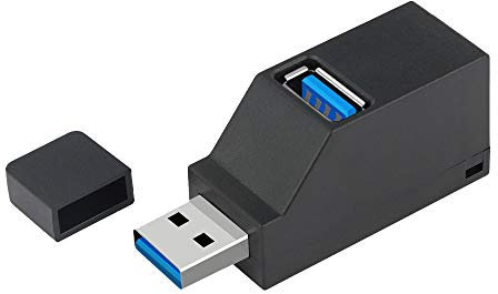 EasyULT USB 3.0 3-Porta Hub, 2 USB 2.0 Porta + USB 3.0 Porta Alta velocità per Computer Portatili PC Desktop Notebook - Nero