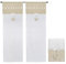Tende Finestre Porta Interno Tessuto Semitrasparente Shabby Chic Farfalla Coppia 60x150 Cm Beige