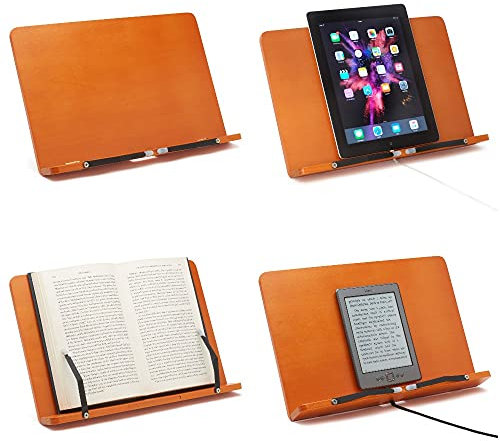 Professional Bookrest iPad Stand, Tablet Stand and Book Holder, Reading and Cooking at Home Office Travel, Gift Idea Compatible with eReader/Kindle/Smartphone