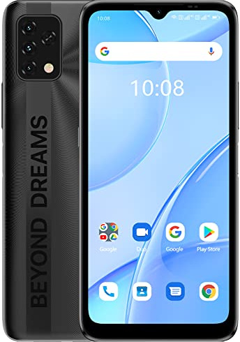 UMIDIGI Power5S Telephone Portable(2023),5000mAh Batterie Smartphone 4+32Go/TF 256Go,Plein écran 6.53 HD,Téléphone pas cher Android 11,Dual SIM(4G LTE Mondiale)+ Emplacement SD dédié,Face ID/GPS/Noir