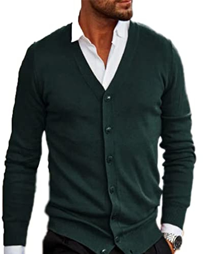 Chaqueta de Punto de Manga Larga para Hombre Chaqueta de suéter de Punto de Moda Casual para Hombre Top