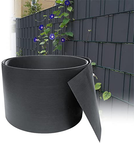 Sonnewelt Lot de 10 bandes brise-vue en PVC rigide pour panneaux à double treillis, clôture en grillage et résistant aux intempéries - 2,5 m (longueur) et 19 cm (hauteur) - Anthracite