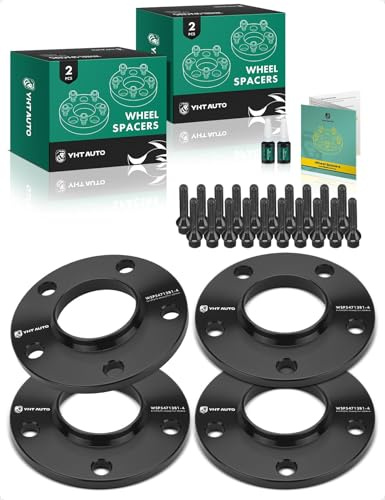 YHTAUTO 5x120 Hub Centric Wheel Spacers 10 mm Fits BMW 318i 318is 325i 325is 325xi 328i xDrive 330i 335i 525i 528i 530i, w/ M12x1.5 & 10.9 Grade Studs, 72.56 mm Hub Bore 5 Lug 4PCS Black Wheel Spacer