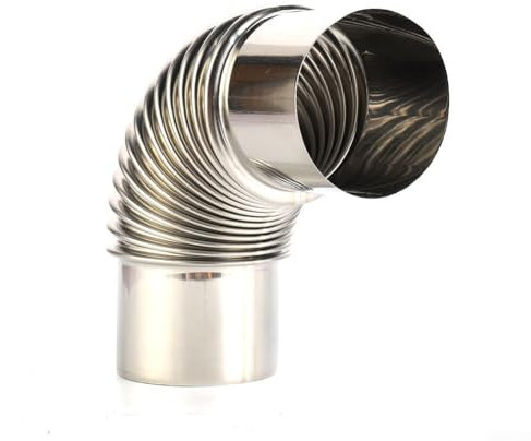 Tubo per stufa a gomito in acciaio , prolunga a 90 gradi, per stufe a legna, 60/70/80 mm (60 mm)
