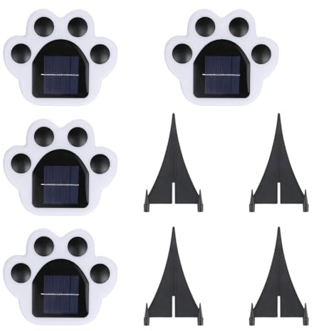 Ieron 4 Pezzi Illuminazione Solare Esterna a Forma di Zampa d'orso, luci solari per Scale, Percorso paesaggistico, gradini per Patio, Giardino, vialetto, Ville, Scala (Luce Bianca)