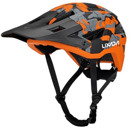 Solinder Casco de bicicleta de montaña para hombre y mujer, casco de bicicleta de montaña, casco de bicicleta de carretera, 55-61 cm, esfera ajustable, visera extraíble, ventilación, 14 orificios