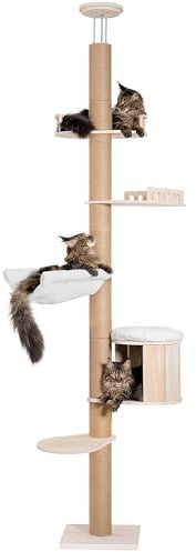 Aechonow 10.2ft Floor to Ceiling Cat Tree for Large Cats, Tall Cat Tower