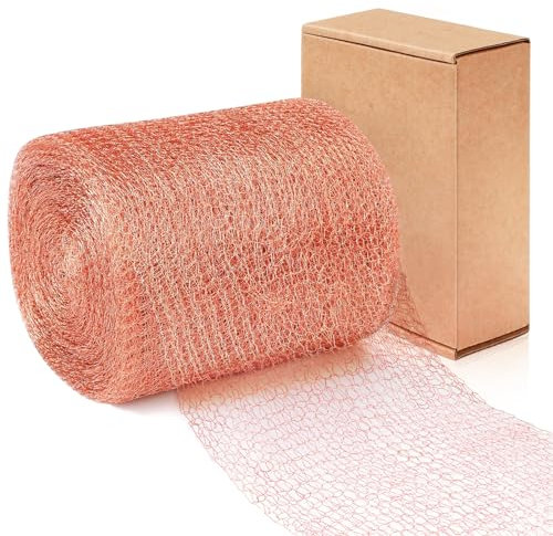 Gaeymy Filet Anti Limaces et Escargots, Filet Cuivre Anti Limace 6mx127mm, Grillage Bande de Cuivre Double Maille de Cuivre Copper Mesh Piege, Ruban Barriere Protection Jardin Escargot Rat Poulailler