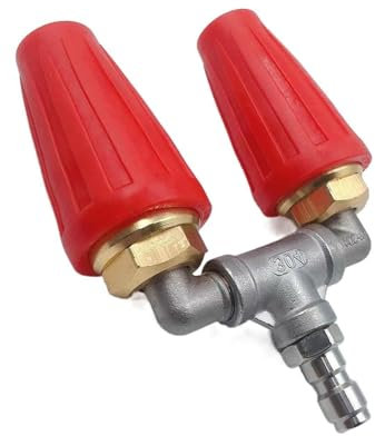 Hidrolavadora con boquilla turbo doble Boquilla turbo for hidrolavadora, boquilla turbo doble o triple con conector de manguera de acero inoxidable TIP1/4, 4000 PSI, for limpiar automóviles, ladrillos