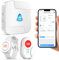 DAYTECH Notrufknopf für Senioren auf Handy, WiFi Tuya Smart Senioren Notfallknopf Alert System, Hausnotruf für ältere Patienten Behinderte,Kinder(1Empfänger+1Notruf Armband+1Tasten)