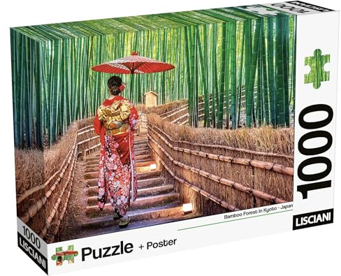 Lisciani - Puzzle Japon Sakura - 1000 Pièces Super Shine - Dès 14 Ans | Impression Brillante Haute Qualité - Poster de 70 x 50 cm Inclus - Emboîtables 50 x 35 cm - Patience, Persévérance et Mémoire
