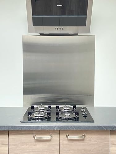 AluCouleur Fond de hotte/Crédence INOX brossé- 8 Tailles - Hauteur 60 cm x (Longueur 60 cm)