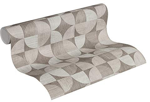 A.S. Création Livingwalls Vliestapete Metropolitan Stories Nils Olsson Copenhagen Tapete in geometrischer Holz Optik 10,05 m x 0,53 m grau Made in Germany 369133 36913-3