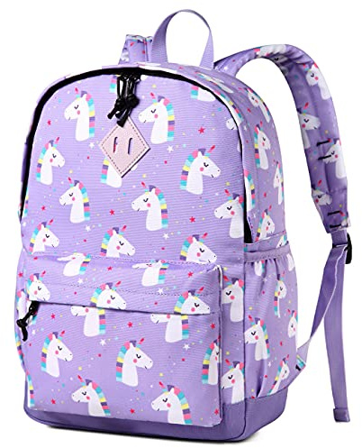 VASCHY Children's Backpack, Boys Kindergarten 4-6 Years Cute Lightweight Waterproof Dinosaur Unicorn Backpack for A4 Primary Folders Preschool with Chest Strap, Unicorn, Taille unique, Retro