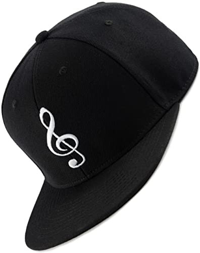 Bexxwell Snapback-keps svart med notnyckel (optimal passform, keps, svart, musik, unisex), svart, En Storlek