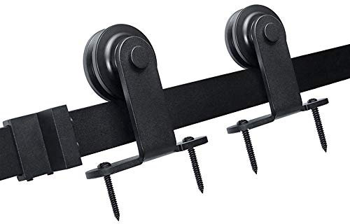 Skjutdörrshårdvara, skenesats för hängande dörr, komplett industriell set, skjutdörrsystem (200 cm - T-form - enkel dörr)