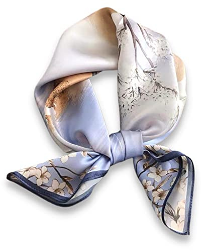 PoeticEHome Foulard in 100% Seta di Gelso Pura - Sciarpa Quadrata Donna Collo e Testa con Confezione Regalo - 68x68 cm