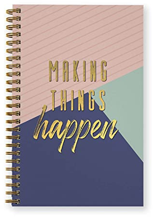 Gotcha Covered Notebooks Making Things Happen Spiral Notebook / 5.5 x 8.5 Journal / 120 Checklist Pages/Durable Gloss Laminated Softcover/Gold Wire-o Spiral Binding/Made in the USA