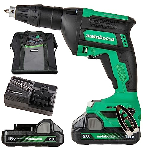 Metabo HPT Cordless 18V MultiVolt™ Drywall Screw Gun Kit | Includes 2-18V 2.0 Ah Batteries | Lifetime Tool Warranty | W18DAQA