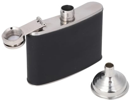 Joyzan Stainless Steel Hip Flask, Leakproof Whiskey Liquor Thin Flasks with Funnel for Men Women Vodka Wedding Party Groomsman Bridesmaid Birthdays Gift Drinking Pockets Camping Outdoor Activities 4oz