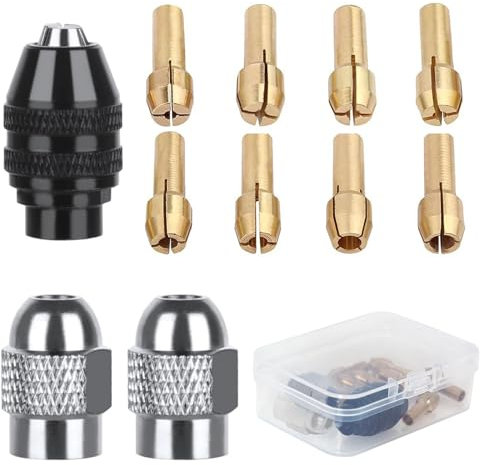 CEMYDEYO Bohrfutter Set für Dremel,4486 Bohrfutter, 4485 Spannzangen, Messing Schnellwechsel Spannköpfen,Bohrer Bit-Futterschaft Drehwerkzeug Schnellwechseladapter Multifunktionswerkzeug mit Box